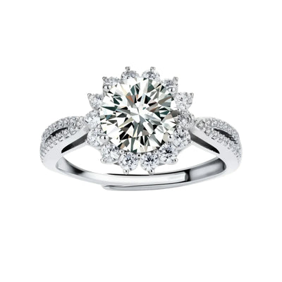 Stellar Halo  Moissanite Ring