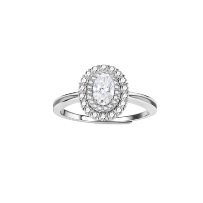 Double Halo Promise Moissanite Ring