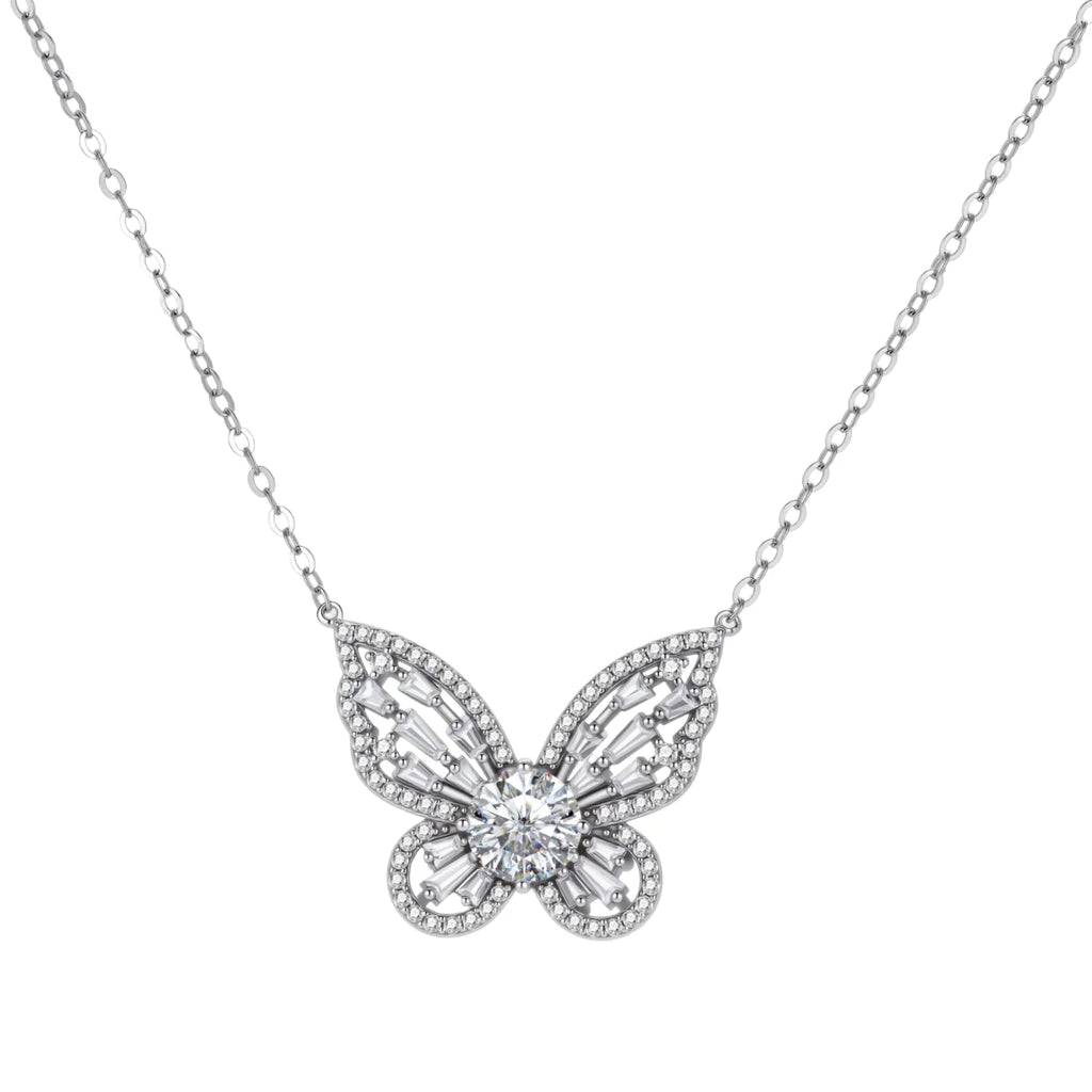 Radiant Butterfly Moissanite Necklace