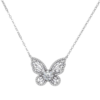 Radiant Butterfly Moissanite Necklace