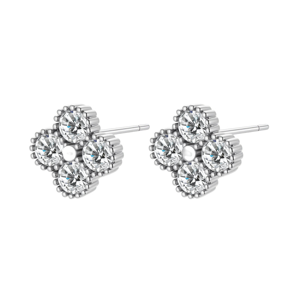 Quatrefoil Moissanite Studs