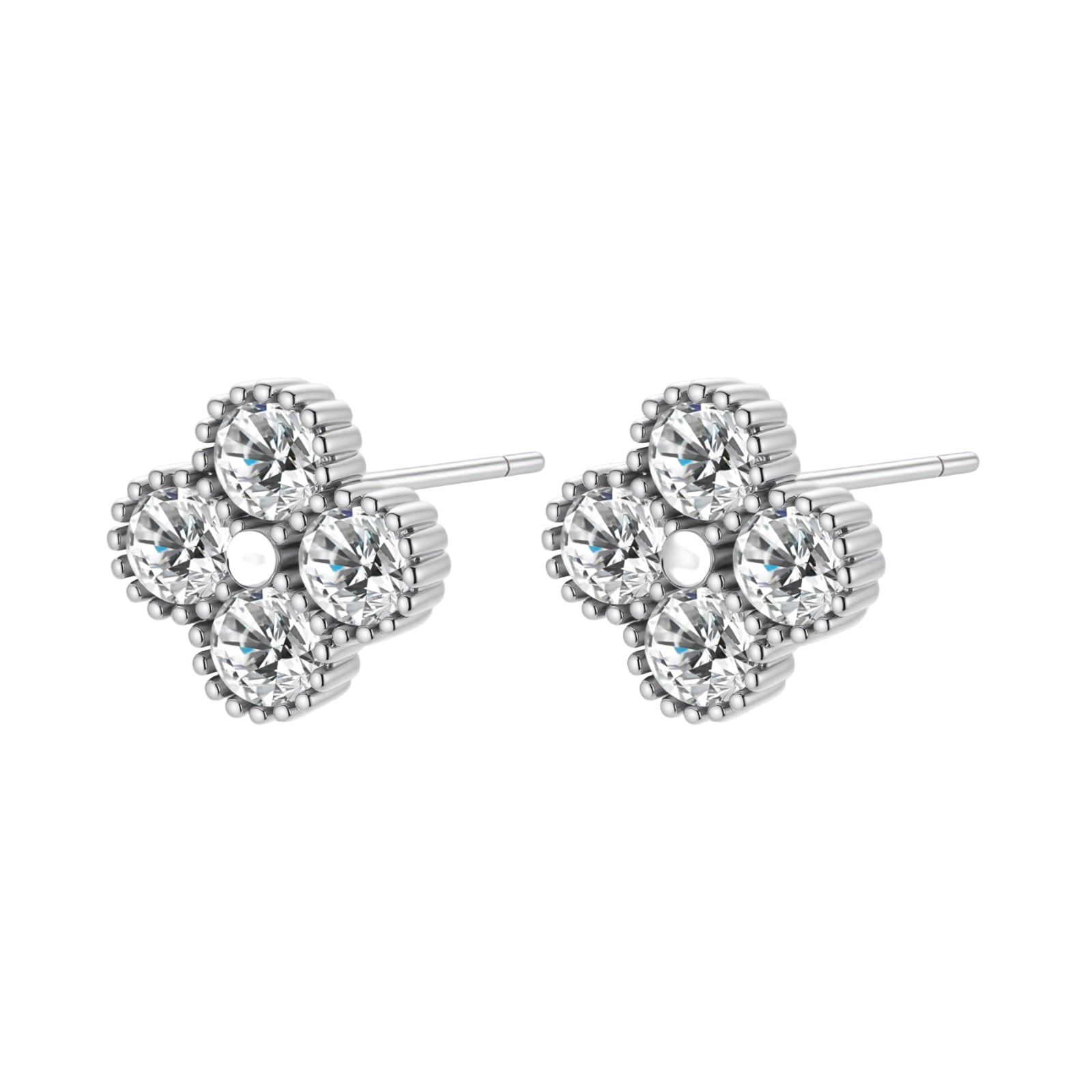 Quatrefoil Moissanite Studs