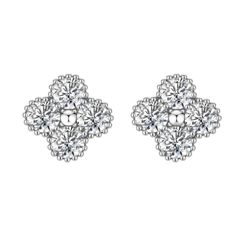 Quatrefoil Moissanite Studs